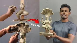 Manasha Devi murti making with clay step by step | clay art