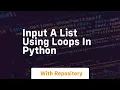 input a list using loops in python