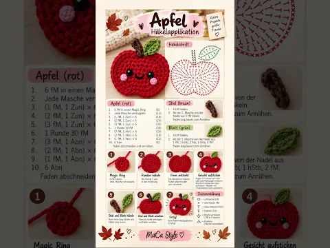 🍎 Apfel häkeln – klein, süß & vielseitig! 🧶❤️