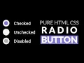 HTML CSS tutorial coding pure css custom radio button
