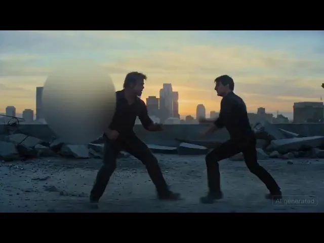 AI Tom Cruise fights Brad Pitt