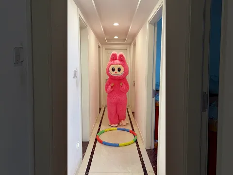 cute Zimomo & Mokoko jumping into the hula hoop