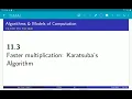 UIUC CS 374 FA 20 11 3 Faster multiplication of numbers - Karatsuba s algorithm