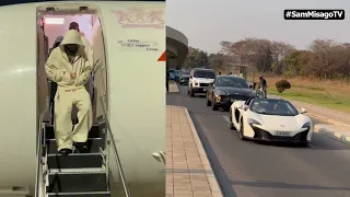 Msafara Diamond ni magari ya kifahari tu ukitoka Lusaka Zambia Kuelekea Airport Kurudi Nyumbani TZ
