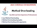 Java Tutorials Method Overloading in Java with examples