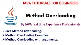 Java Tutorials Method Overloading in Java with examples