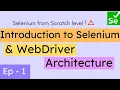 Introduction to selenium webdriver architecture Basic understanding of WebDriver architecture