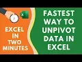 Unpivot Data in Excel Using Power Query FASTEST way ever