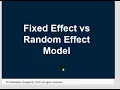 V Random Effect Model vs Fixed Effect Model