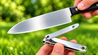 πͺ Few People Know This Trick! Sharpen a KNIFE Like a Razor with a NAIL CLIPPER! π±