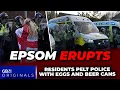 Epsom ERUPTS Police PELTED with eggs as FURIOUS residents demand truth on alleged sex attack