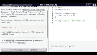 Lesson 56 Basic JavaScript Assignment with a Returned Value