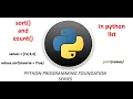 SORT AND COUNT METHODS IN PYTHON LIST