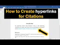 How to Create Hyperlink for Citations in MS word How to Link In-Text Citation to Reference in Word