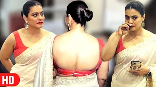 kajol l00ks super stunning in white saree u0026 red backless blouse at gateway school mumbai
