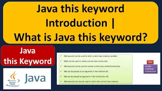Java this keyword Introduction What is Java this keyword Java Tutorial