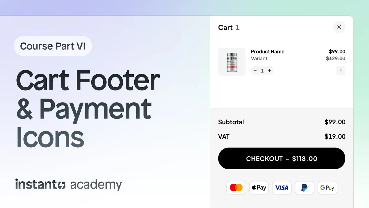 How to set up your Shopify cart footer and payment icons (Part 6) - YouTube thumbnail