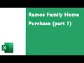 Tutorial of Ramos Family Home Purchase part 1 in excel on Mac