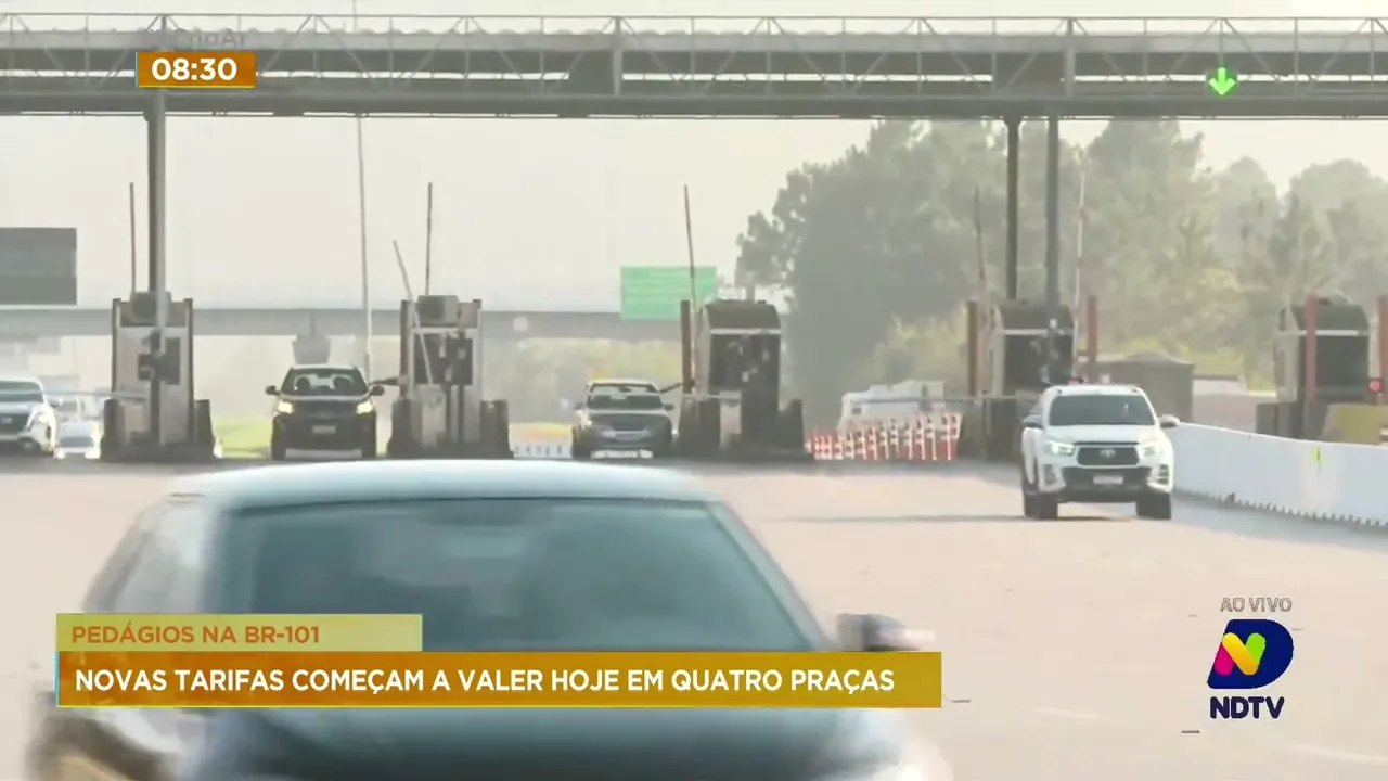 Reajuste nos preços das tarifas de pedágios na BR-101 em SC entram em vigor nesta sexta-feira