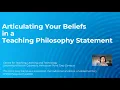 Belief Statements in Teaching Philosophies