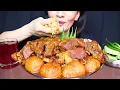 Eating Spicy Mutton Curry/gravy and Spicy Aloo Curry with Basmati Rice #ASMR/EATING SHOW #MUKBANG
