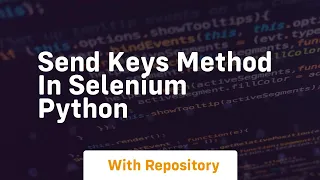 send keys method in selenium python
