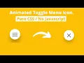 Transforming Hamburger Menu - Animated Toggle Icon Effect Animated Hamburger Menu