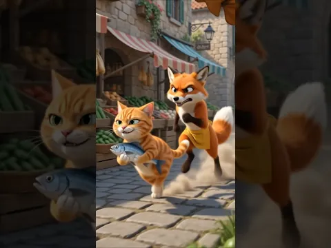 π±π Cat Steals the Fish and RUNS! ππ¨#cat #funny #fish #viral #3danimation