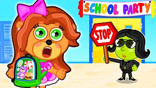 LeonCito | Control facial en una fiesta escolar | Dibujos animados | Video Para Niños