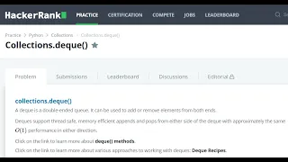 Python Collections deque Hackerrank Solution