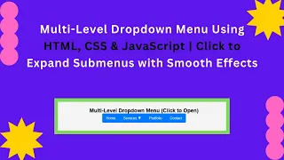 Multi-Level Dropdown Menu with HTML CSS JavaScript Step-by-Step Guide