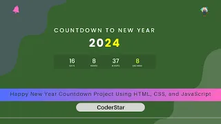 Happy New Year Countdown Project Using HTML CSS and JavaScript