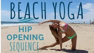 beach yoga 6 hip stretches to help release hip quad and inner thighs