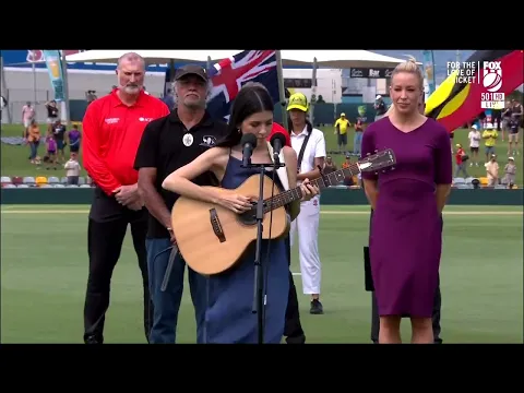Download MP3 Australian National Anthem performed by Amber Farnan at Cricket Australia, Aus Vs NZ match