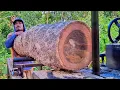 Download Lagu Ahlinya  Mengolah kayu Jati !! Gergaji mesin Bandsaw rakitan