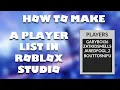 Make a Custom Player List in Roblox Studio Show All Players on Screen
