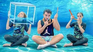 تحدي اخر شخص يتنفس في المسبح يربح  تحدي اخر شخص يتنفس في المسبح يربح