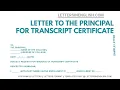 Request Letter for Transcript Certificate - Letter to College Principal for Transcript Certificate