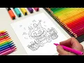 Happy Birt ay LABUBU New Coloring Pages