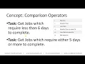 Comparison Operators in SQL Server T-SQL SSMS