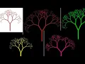 Create a multiple color design code tree Python Turtle