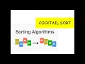 Cocktail Sort E19CSE351 DAA Assignment