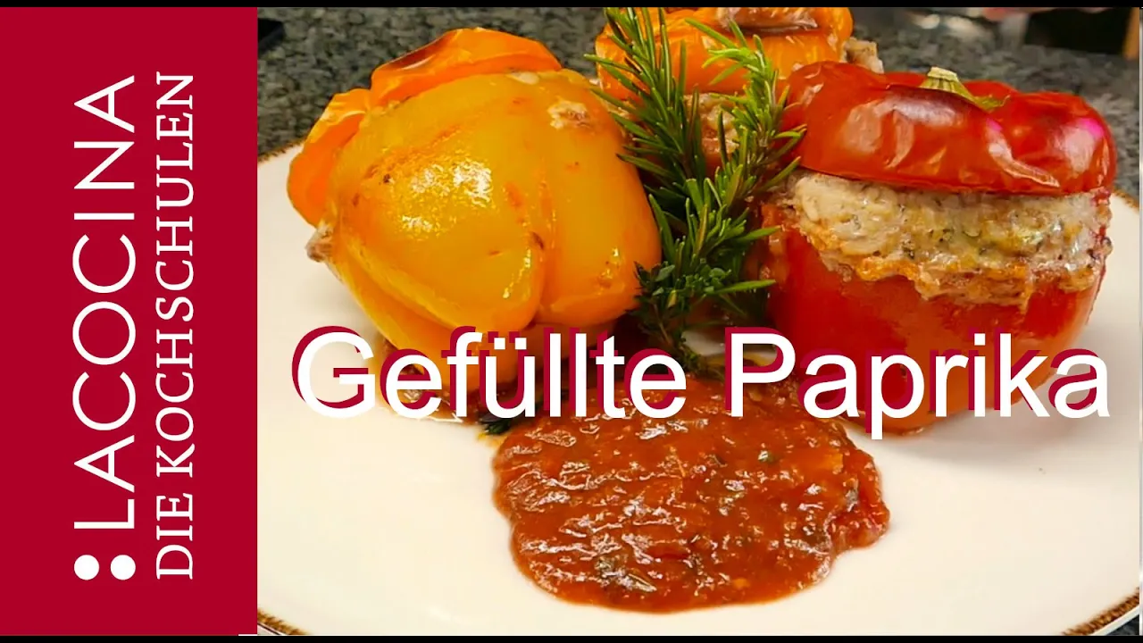 gefüllte Paprika-gefüllte Paprika ganz klassisch zubereitet mit Hackfleisch und Reis. 