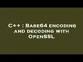 C Base64 encoding and decoding with OpenSSL