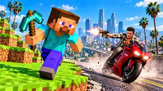 JE JOUE A MINECRAFT DANS GTA 5 ET JE DETRUIS LA MAP