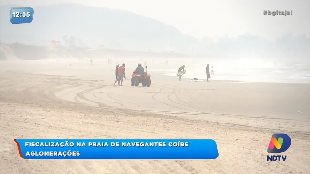 Fiscalização na praia de Navegantes coíbe aglomerações