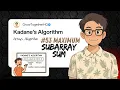 Kadane s Algorithm Maximum Subarray Sum Arrays Algorithm