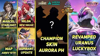 champion skin for aurora ph revamped uranus skin luckybox hilda new squad skin mlbb upcoming skin
