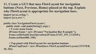 Exploring Different Types of Layout Managers Q4 Java L16 P2 SMILE ROAD
