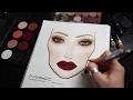 Facechart Glitter Lip Tutorial cassieeMUA